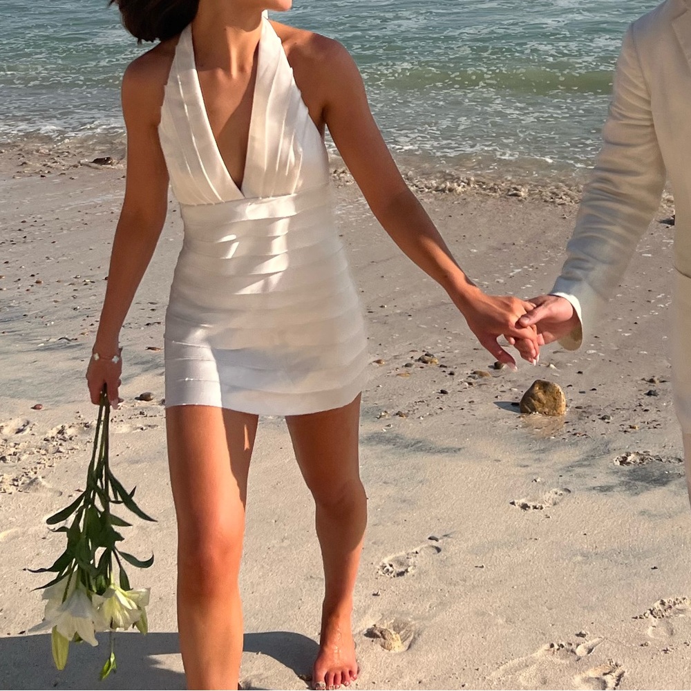 Vintage BCBG Ruffle Mini Wedding / Elopement Dress